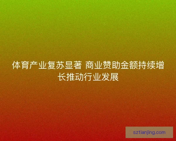 体育产业复苏显著 商业赞助金额持续增长推动行业发展 体育产业复苏显著 商业赞助金额持续增长推动行业发展