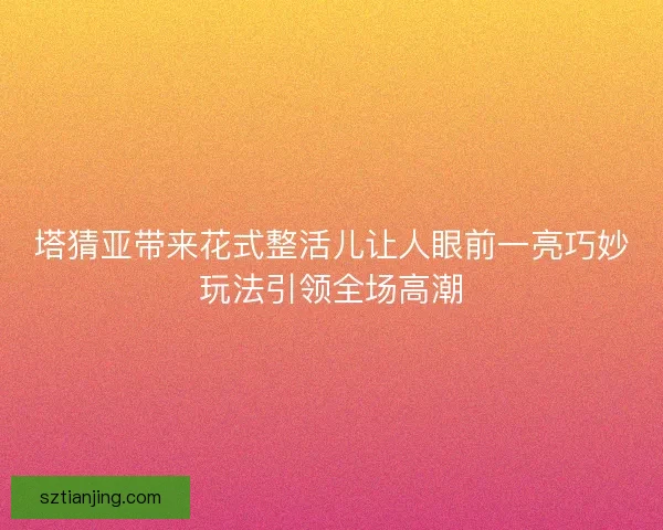 塔猜亚带来花式整活儿让人眼前一亮巧妙玩法引领全场高潮 塔猜亚带来花式整活儿让人眼前一亮巧妙玩法引领全场高潮